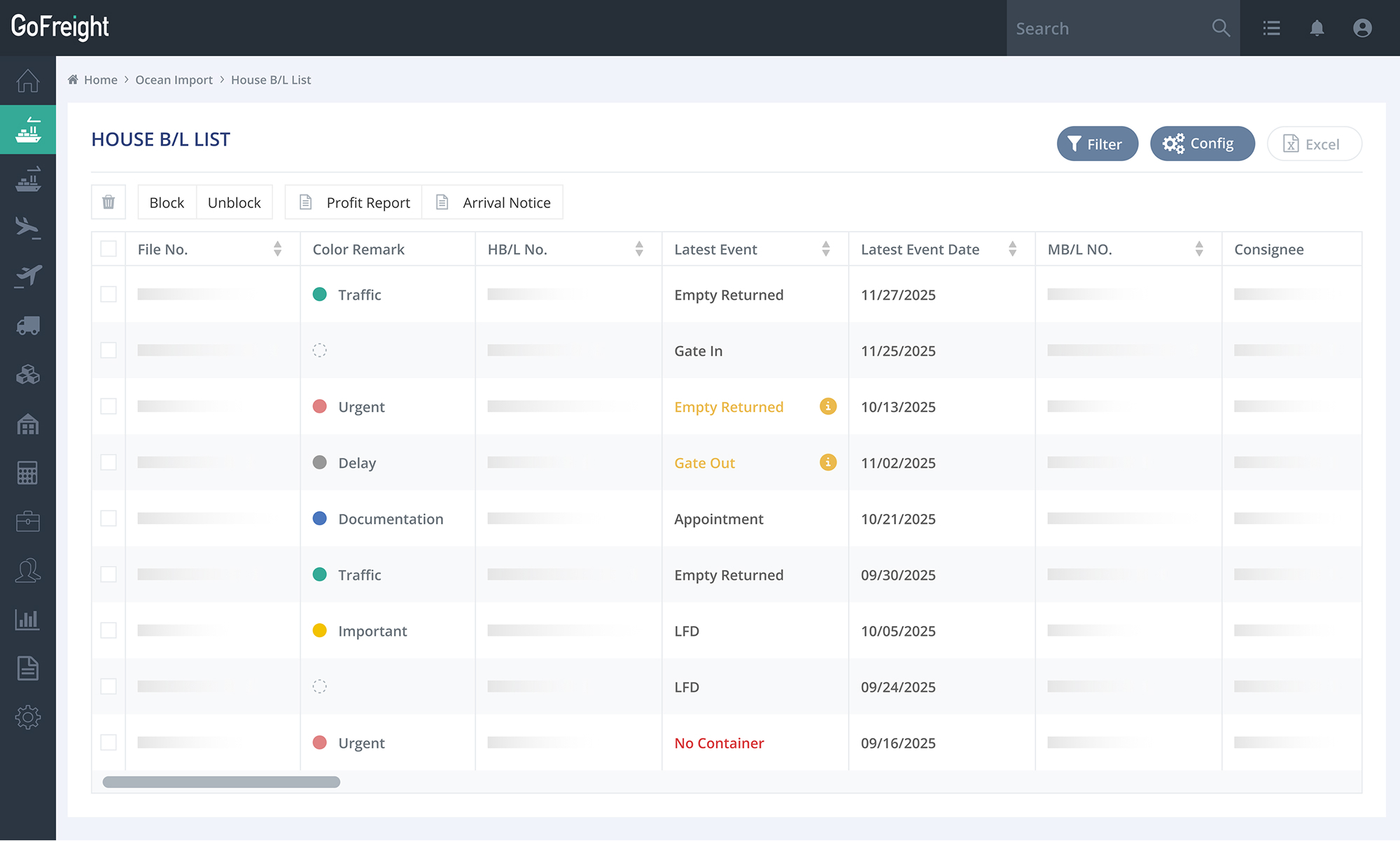 Uprite Logistics freight forwarding workflow screen