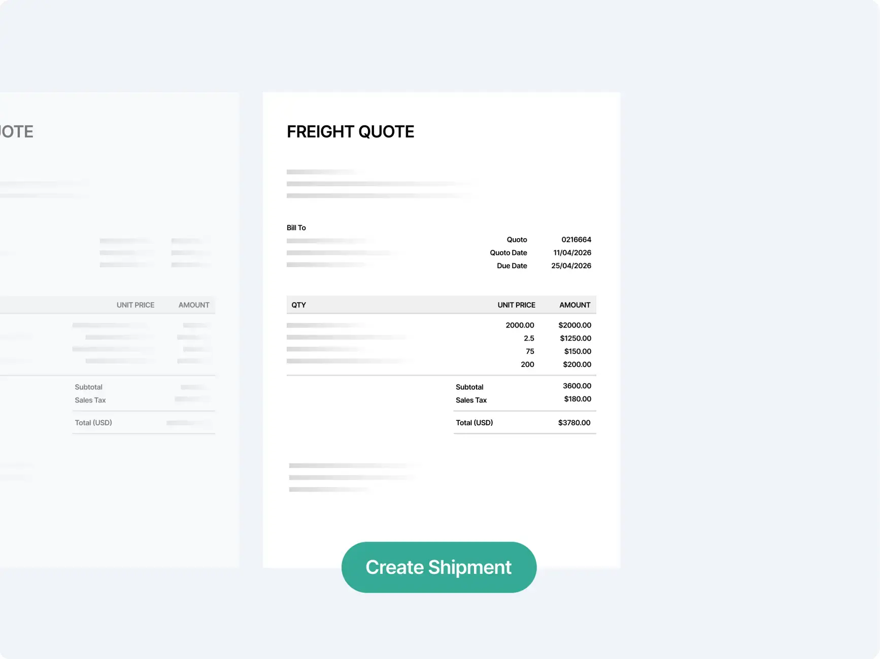 Uprite Logistics rate and quoting feature 3