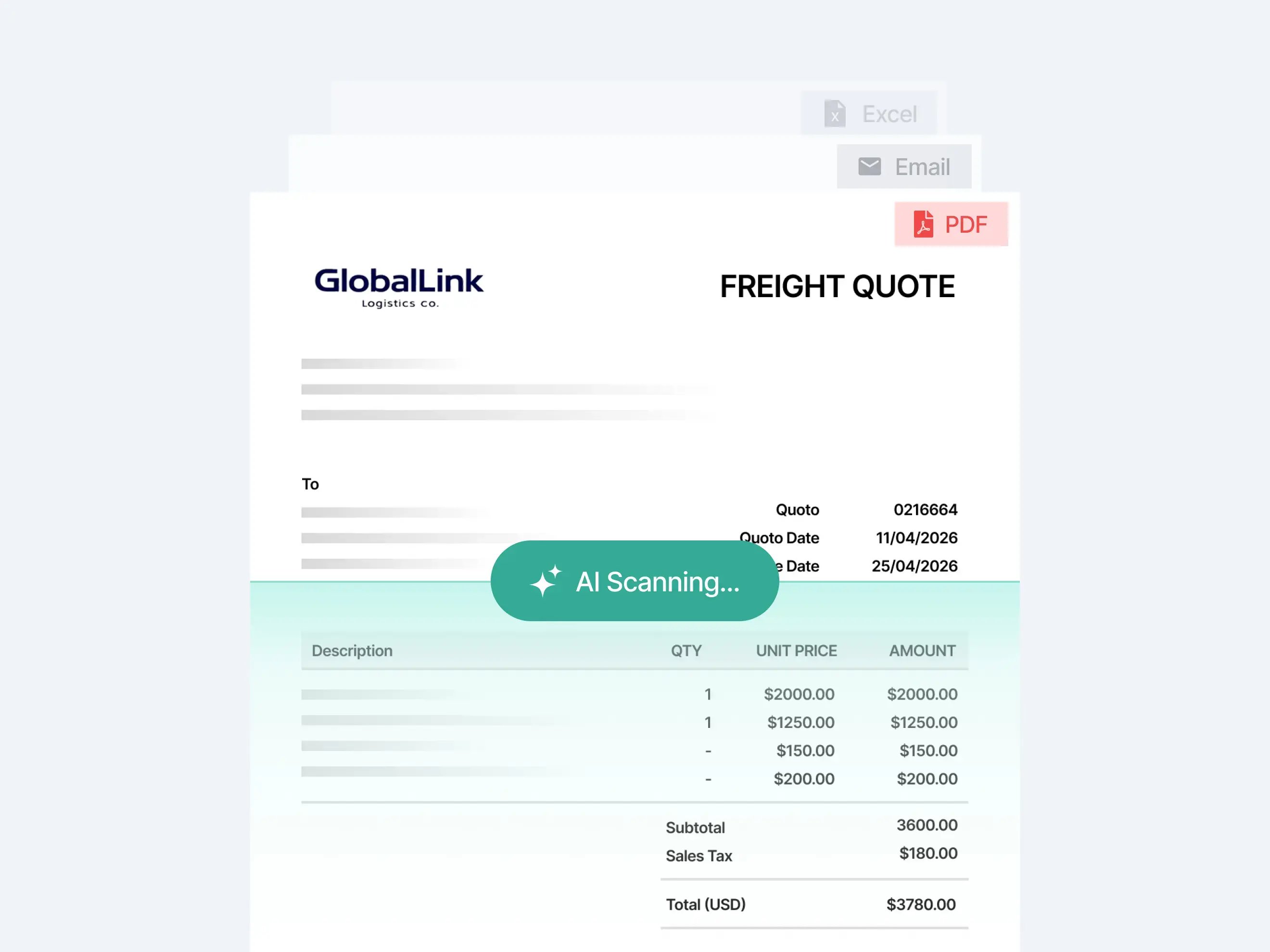 Uprite Logistics Rate & quoting software feature 1
